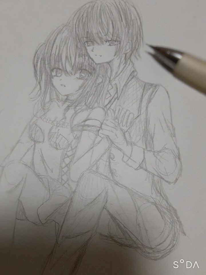 オリジナルイラスト描きます アナログでオリキャラのイラスト描きます イメージ1