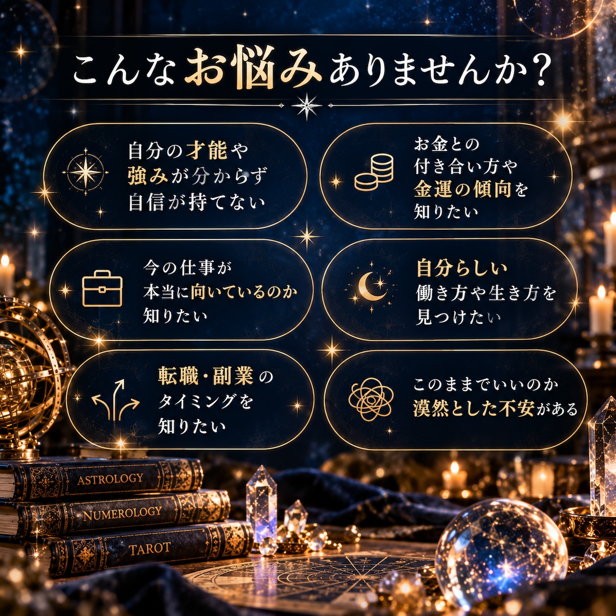複数占術で才能・適職・金運を分析します 東洋×西洋の占術で、あなたの強みと可能性を多角的に分析 イメージ2