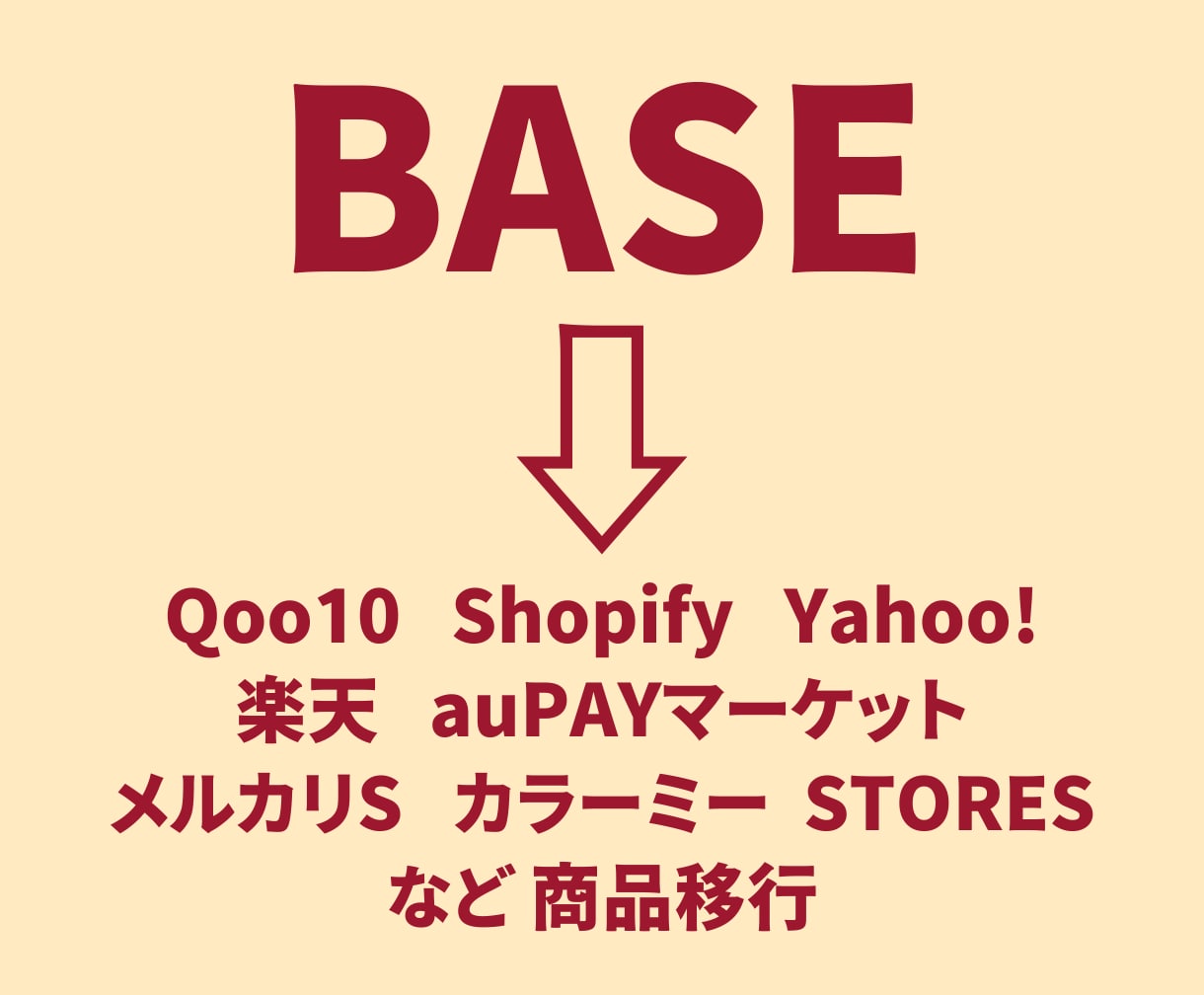 BASEから商品データを移行します Qoo10・Shopify・Yahoo!・楽天 など イメージ1