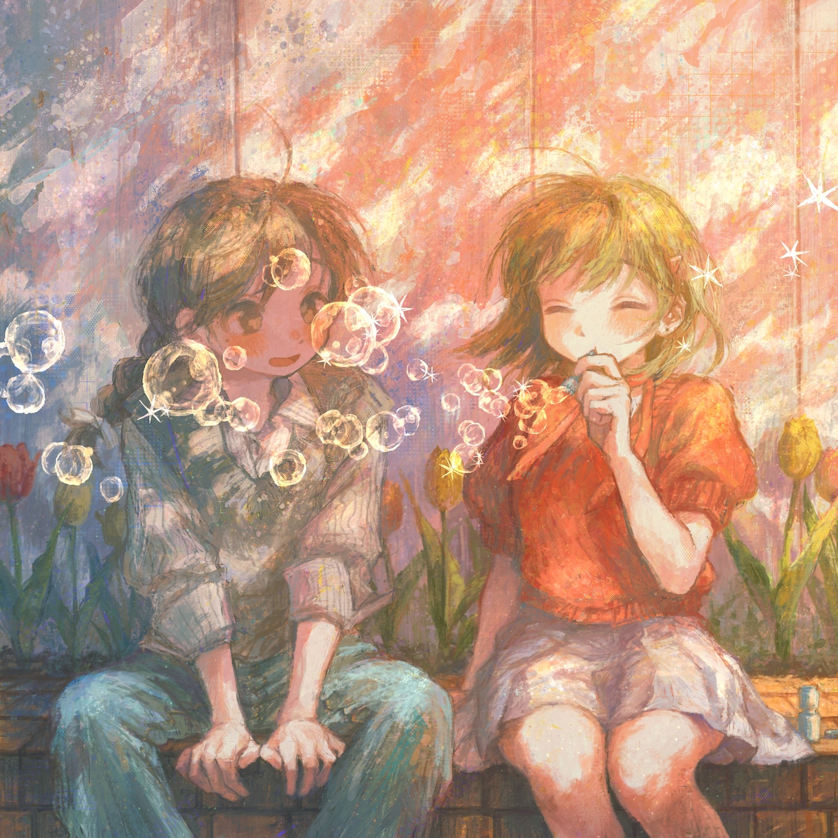商用可◎厚塗り風のキャラクター、一枚絵を制作します 男女キャラ/背景/アイコン/MV絵/配信サムネ/歌ってみた イメージ3