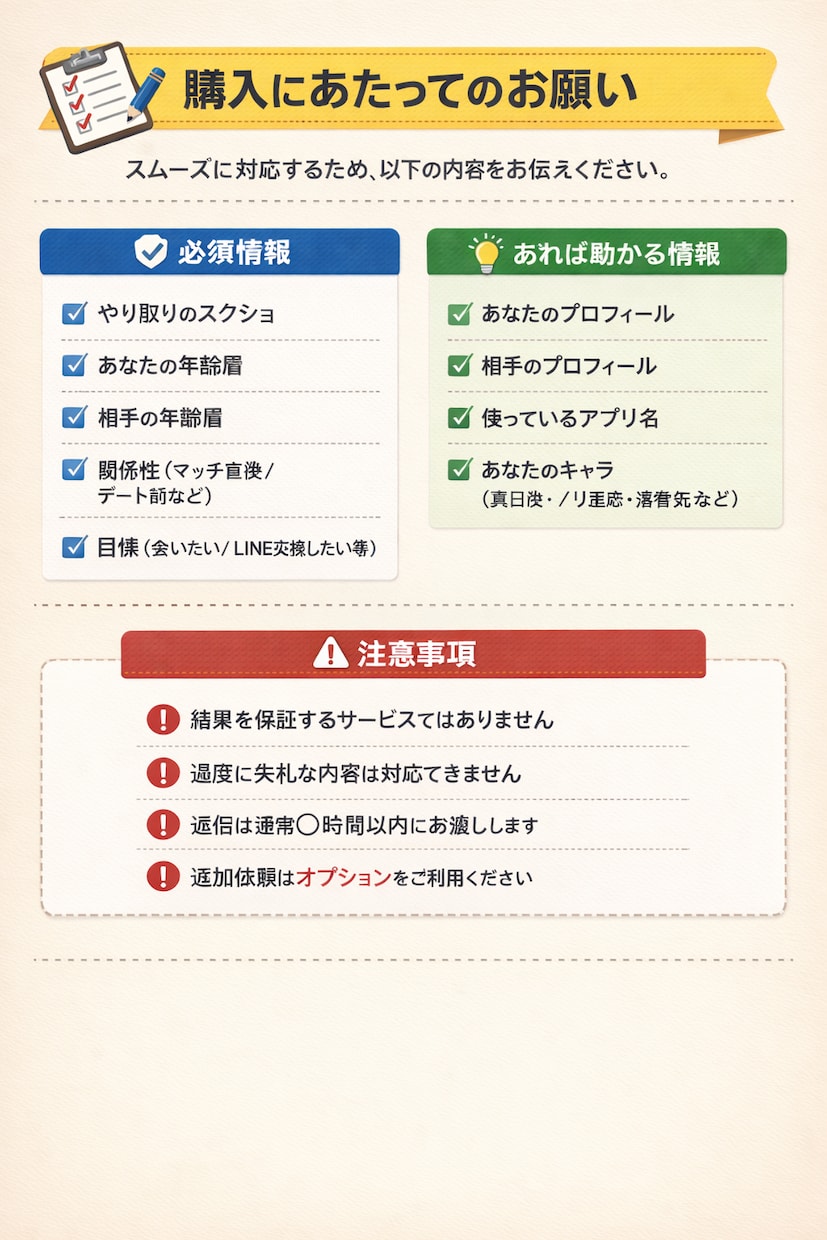 マッチングアプリの返信代行・メッセージ作成します 返信率アップ＆デートに繋げるためのメッセージを作成します イメージ1