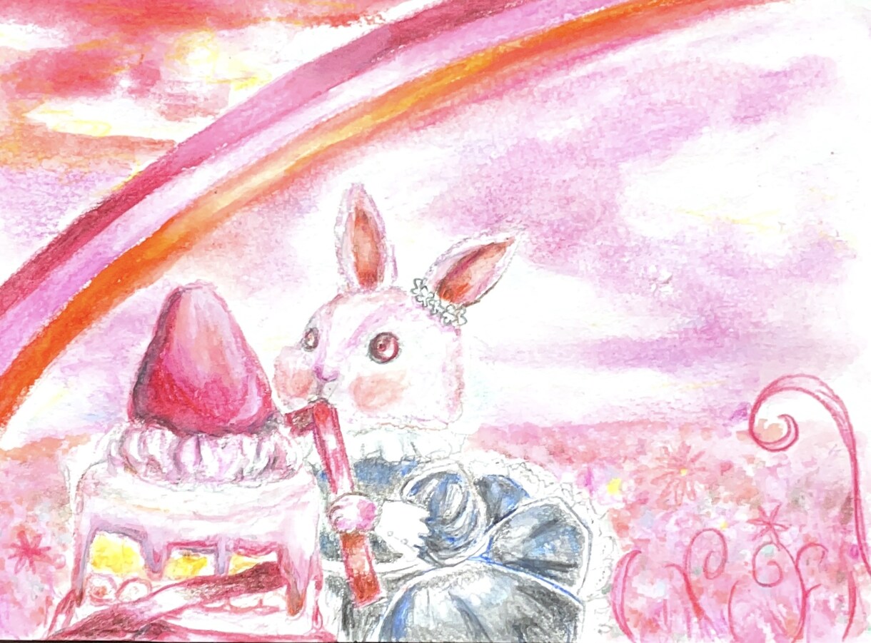 ゆるかわ×ほんのりホラーなイラストを制作します クレヨンの温かみで描く、かわいくてちょっぴりほらーな世界 イメージ3
