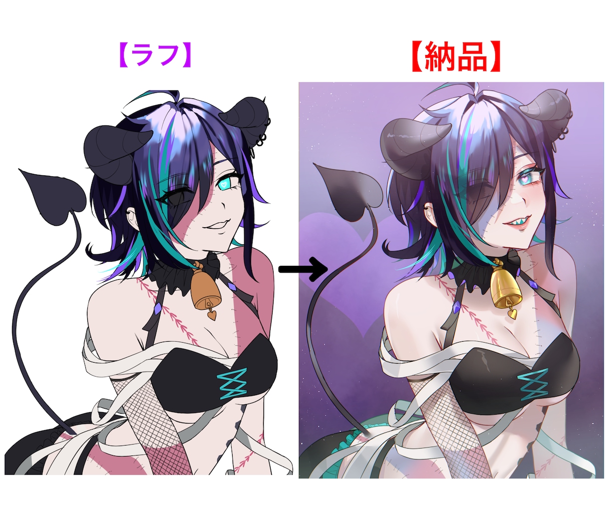目を惹く綺麗なオリジナルアイコン・1枚絵作成します テンプレを記入するだけでご希望に沿う1枚を。 イメージ2