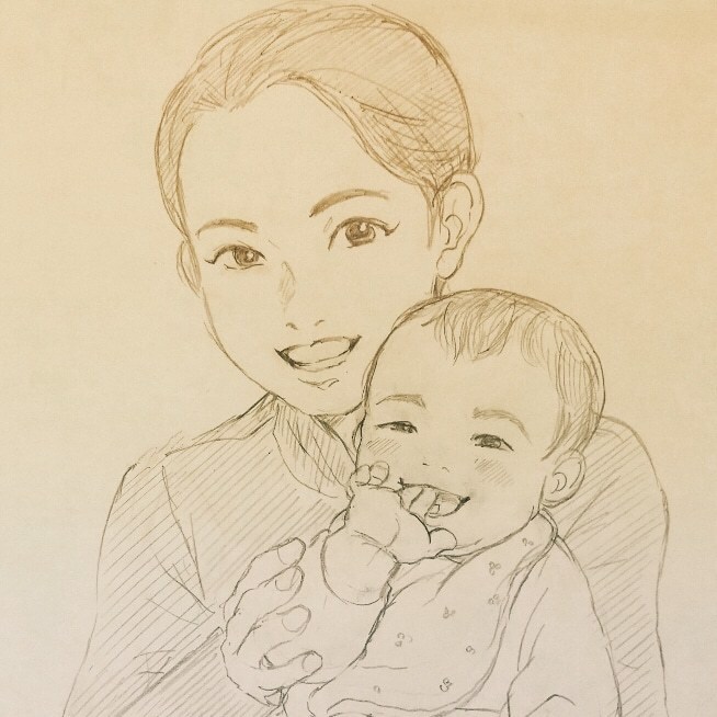 アナログ鉛筆画で似顔絵お描きします 温かい鉛筆画の似顔絵はいかがですか？ イメージ4