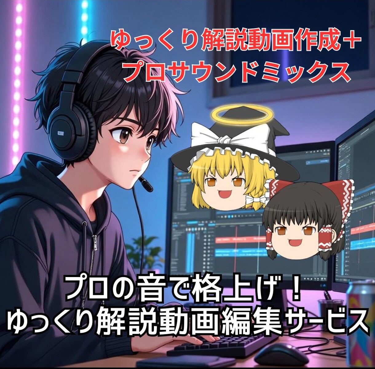 動画編集×サウンドミックスでゆっくり解説作成します ただのゆっくり動画は卒業。音のプロが仕上げます イメージ1