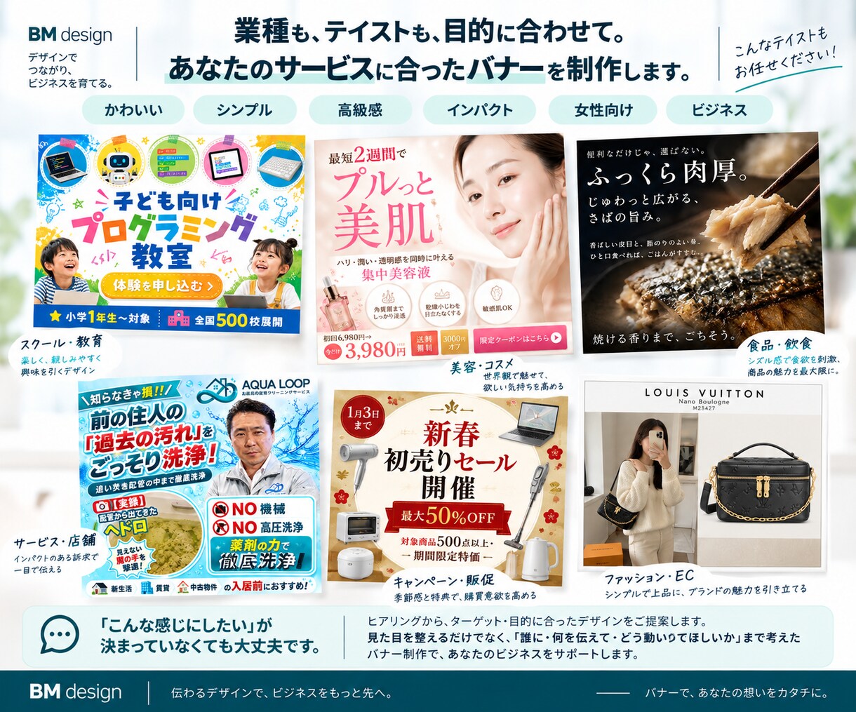 目を引くバナー制作承ります web画像作成いたします。あなたの事業をお手伝いします。 イメージ2