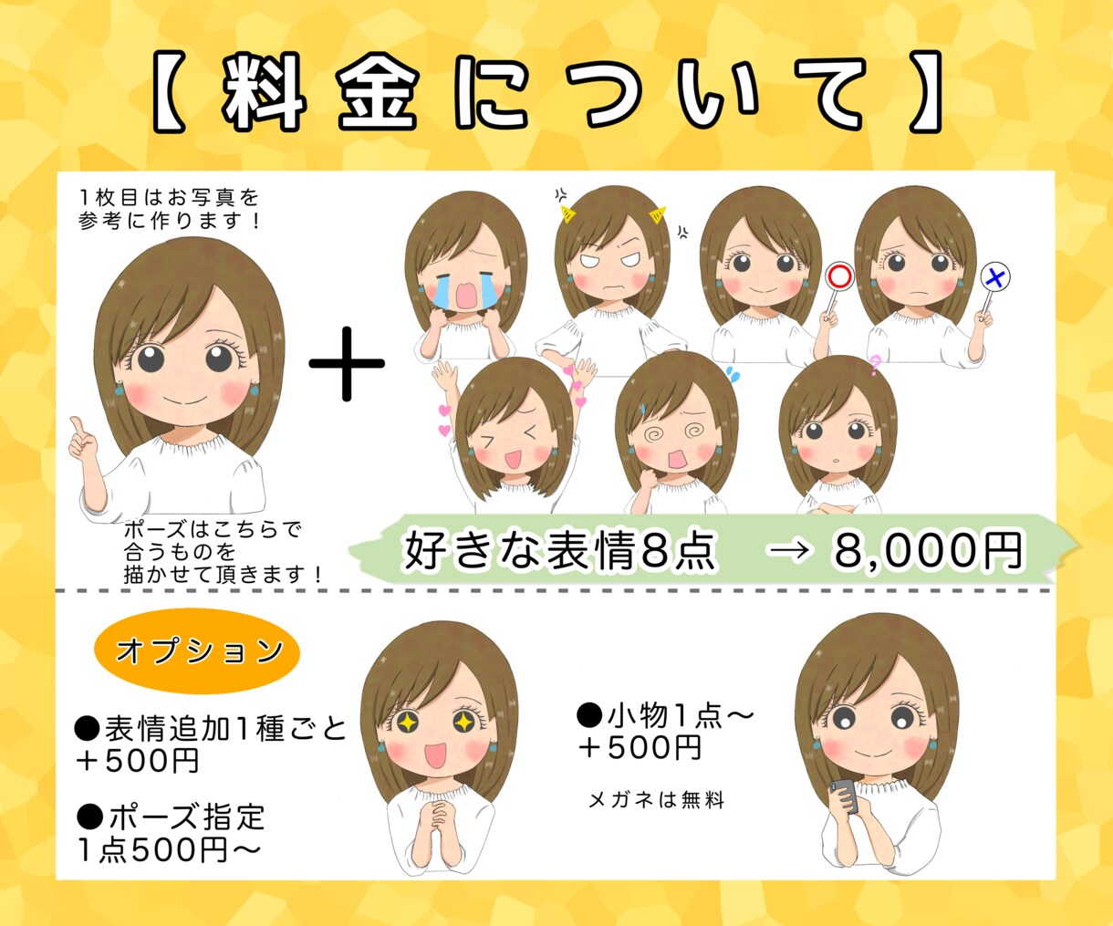 商用可！インスタで使える表情アイコンセット描きます Instagram、Twitter、ブログ吹き出しゆる似顔絵 イメージ5