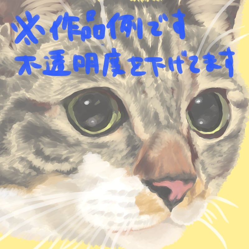 はがきサイズでねこちゃんのお顔イラスト描きます SNSアイコンサイズなど大きさ調整もOK！ イメージ2