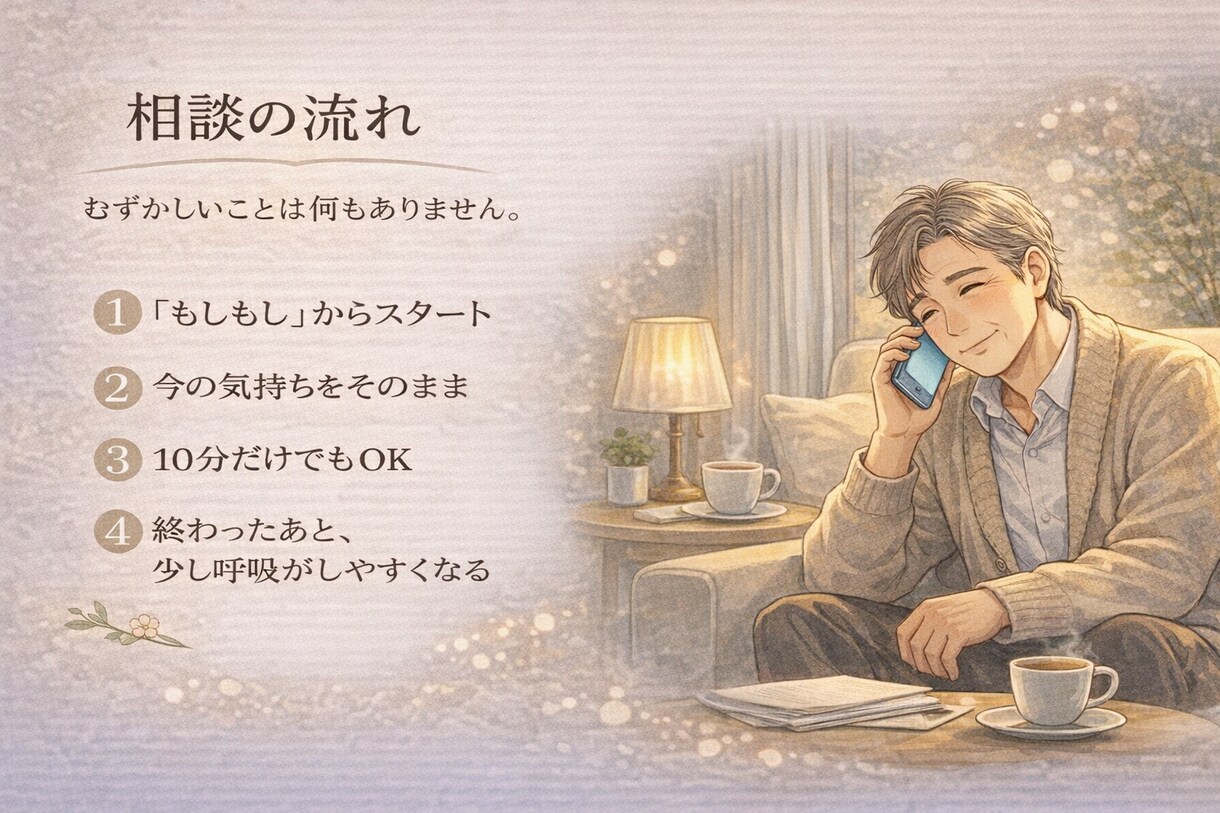 がんばりすぎるあなたの話を聴きます 言葉にできない気持ちまで整えます イメージ4