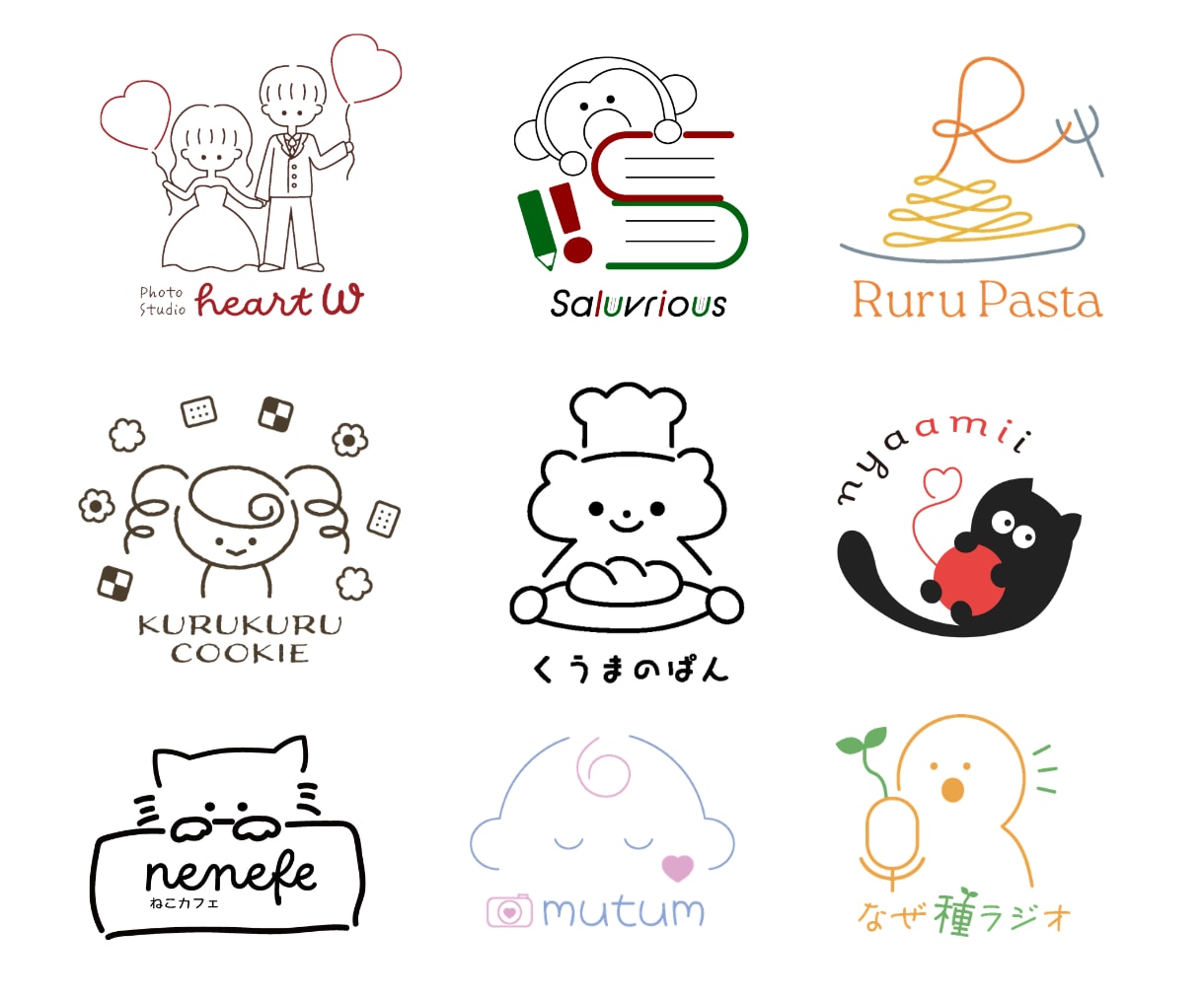 初回3案◎親しみやすい手描きイラストロゴ作ります 修正無制限シンプルであたたかみのある可愛いロゴ イメージ2