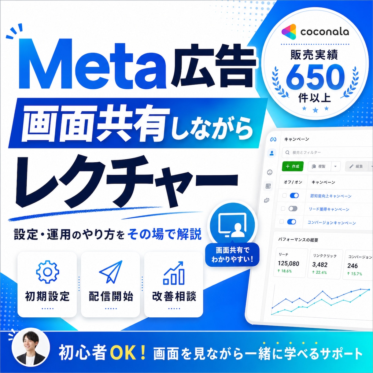 Meta広告の初期設定＋エラー解決の伴走支援します 年1億以上運用する現役代理店オーナーがなんでも相談乗ります イメージ1