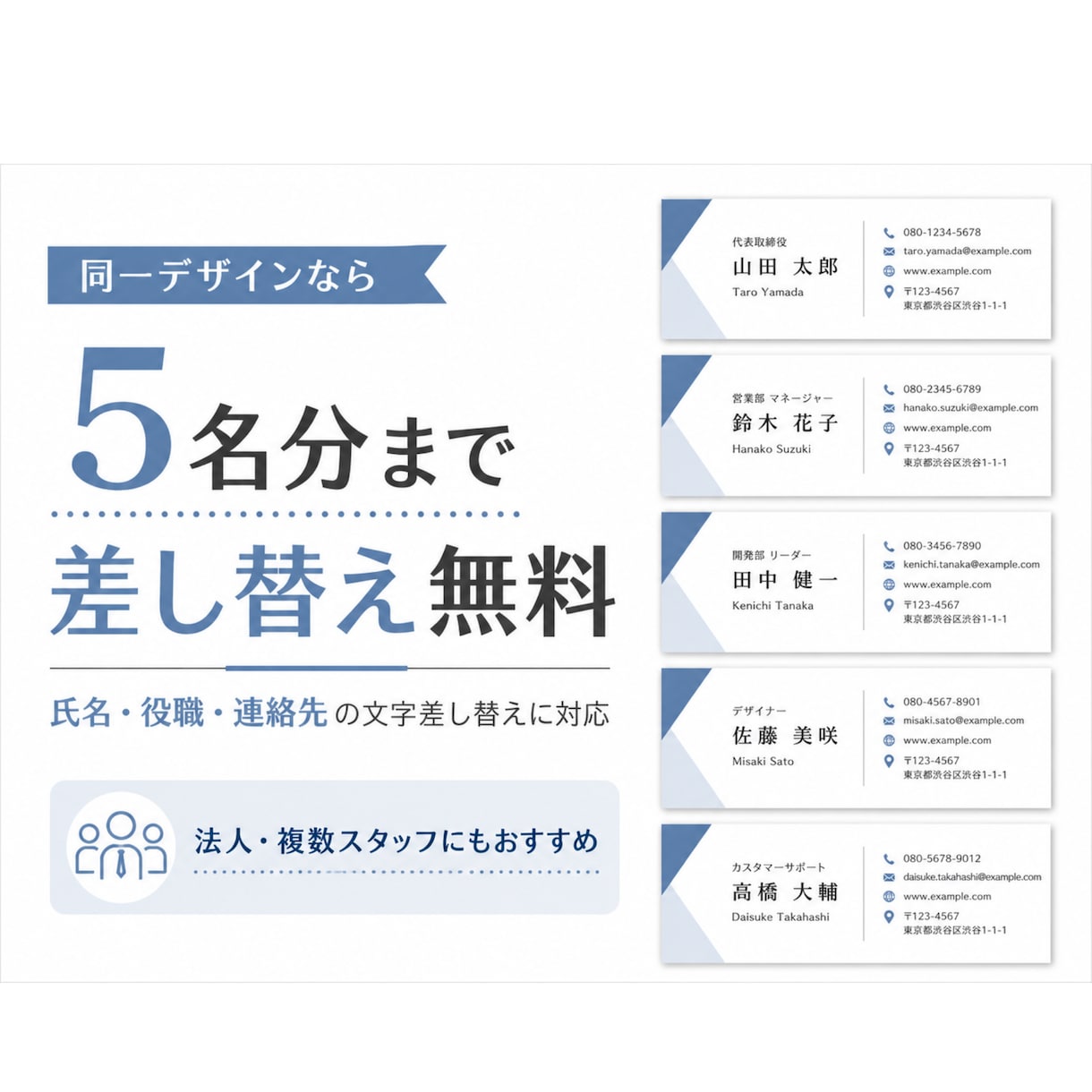 あなた専用のオリジナル名刺を両面デザインしますます テンプレートではなく、お客様ごとにデザインします イメージ6