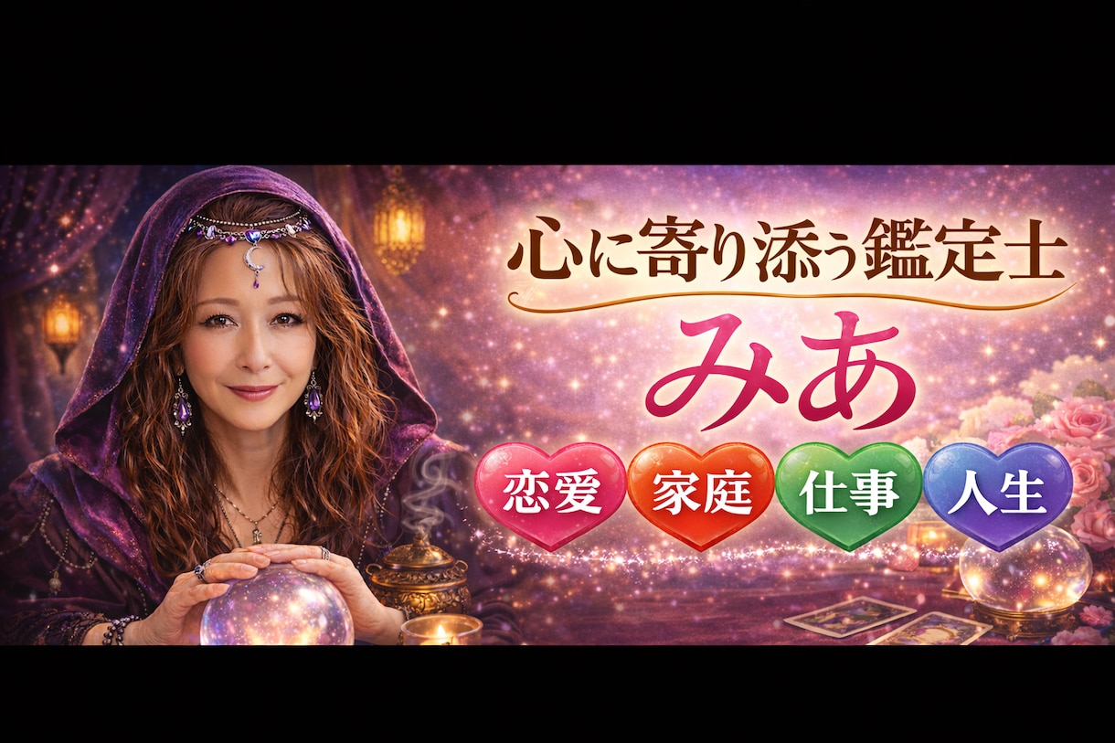 鑑定士みあ　東洋×西洋ハイブリッド人生鑑定します 心に寄り添う鑑定士みあが、東洋×西洋の力で人生を読み解きます イメージ2
