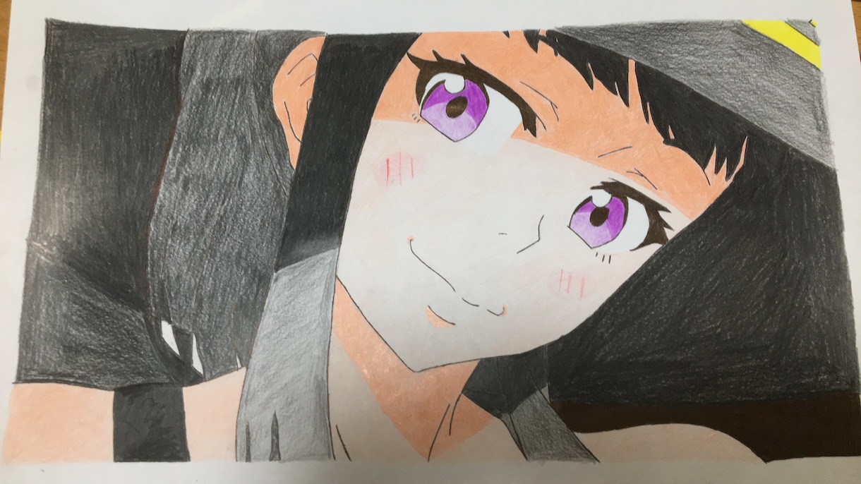 アニメキャラをシャーペンと色鉛筆で描きます 文化祭などの絵を描いています！ イメージ2