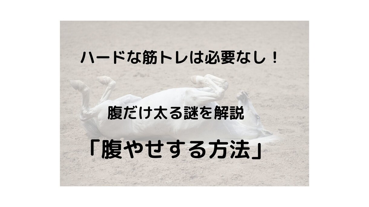 ハードな筋トレは不要！腹痩せの真実教えます 腹だけ出てくる謎を解説！いますぐできる究極の腹痩せロジック！ イメージ1