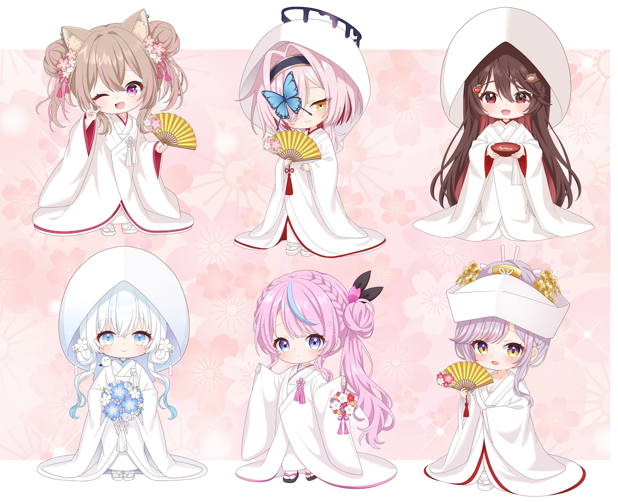 商用利用無料！かわいいミニキャラのイラスト描きます 表情差分ポーズ差分、キャラデザあります！動画内イラストにも！ イメージ10