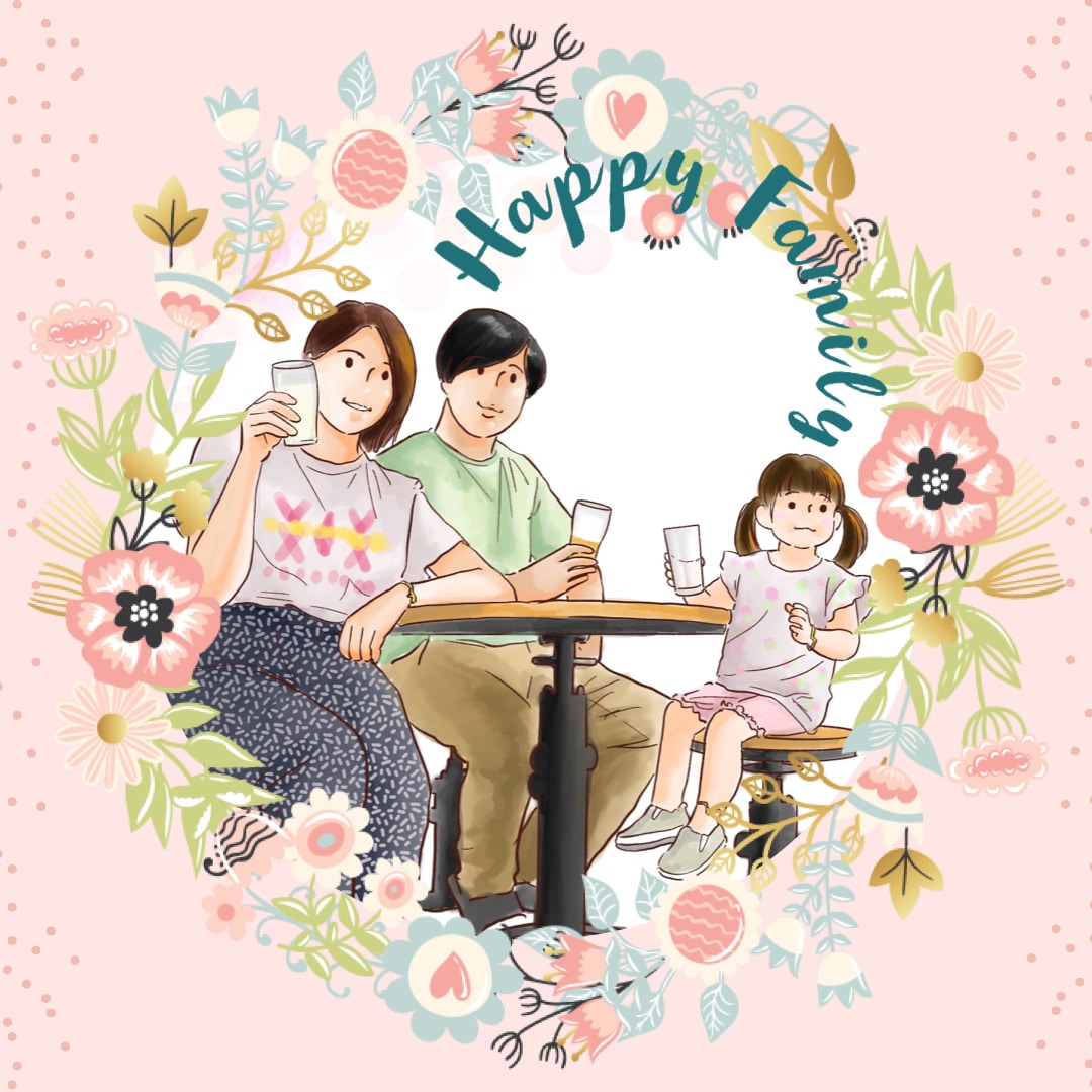 水彩タッチの優しい色合いで家族の似顔絵描きます アイコンやスマホ待ち受けなどにご利用いただけます イメージ2
