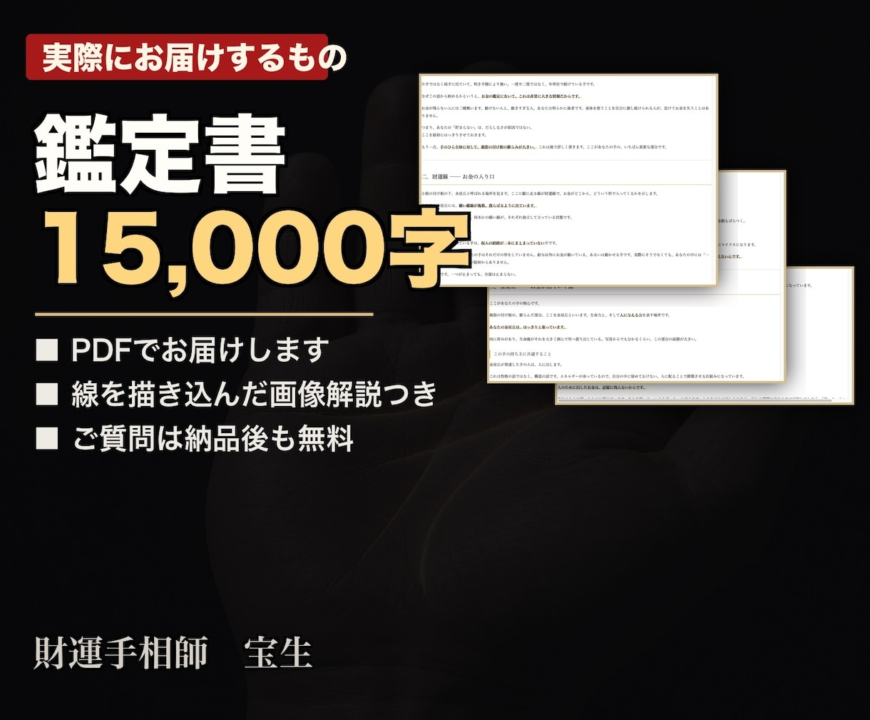 手相の九本の線から金運を鑑定します 15,000字＋画像解説。あなたの金運を全部読みます イメージ2