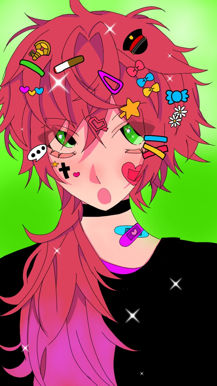 推しやオリジナル絵を描きます 推しやオリジナルキャラに好きなデコレーションをしよう イメージ1