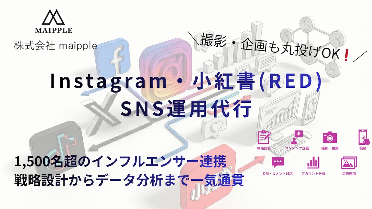 プロのSNSマーケターがSNS運用代行します 【実績500件】リーチ数10倍！Instagram等運用代行 イメージ1