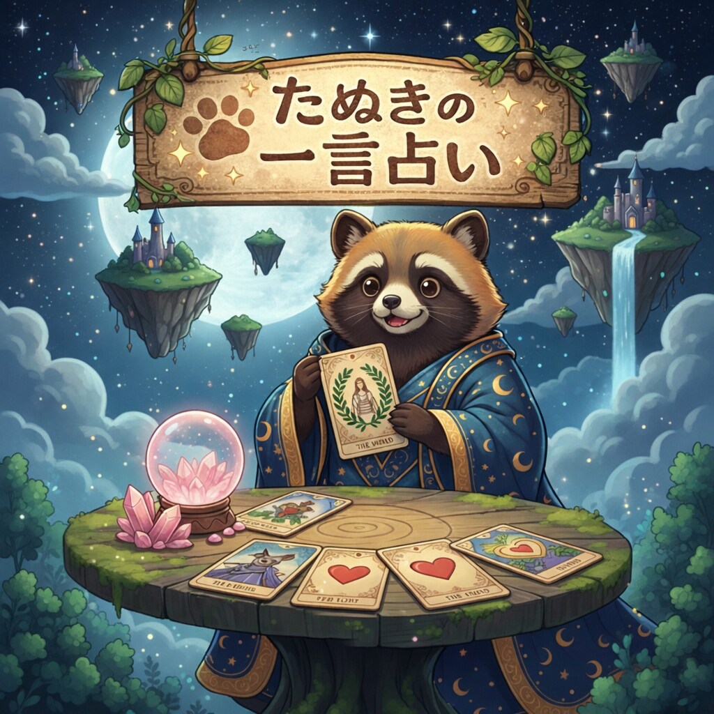たぬきの一言タロット｜今の恋を正直に占います 【期間限定】たぬきの三言占いになります イメージ1