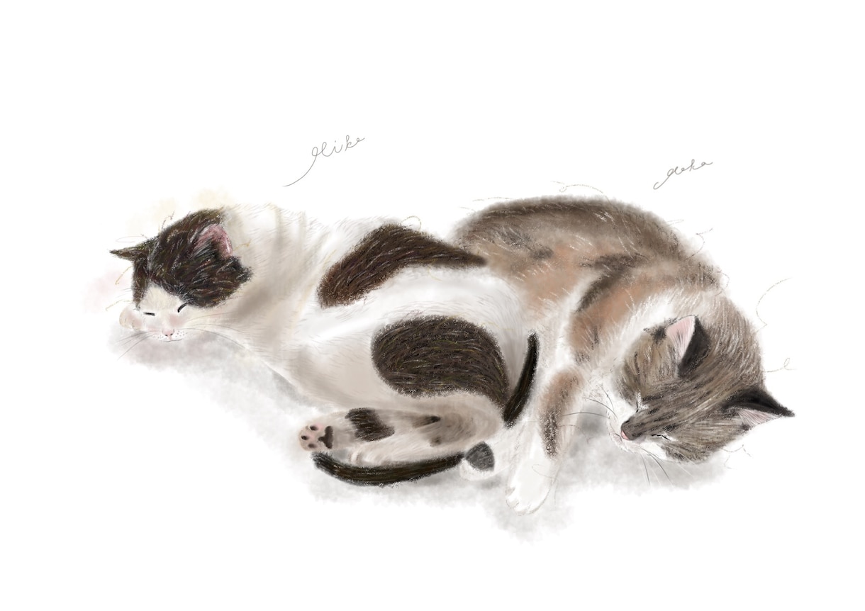 ペットの似顔絵を可愛くデジタルで描きます プレゼントを考えている方や、ペットの姿を残したい方へ イメージ1