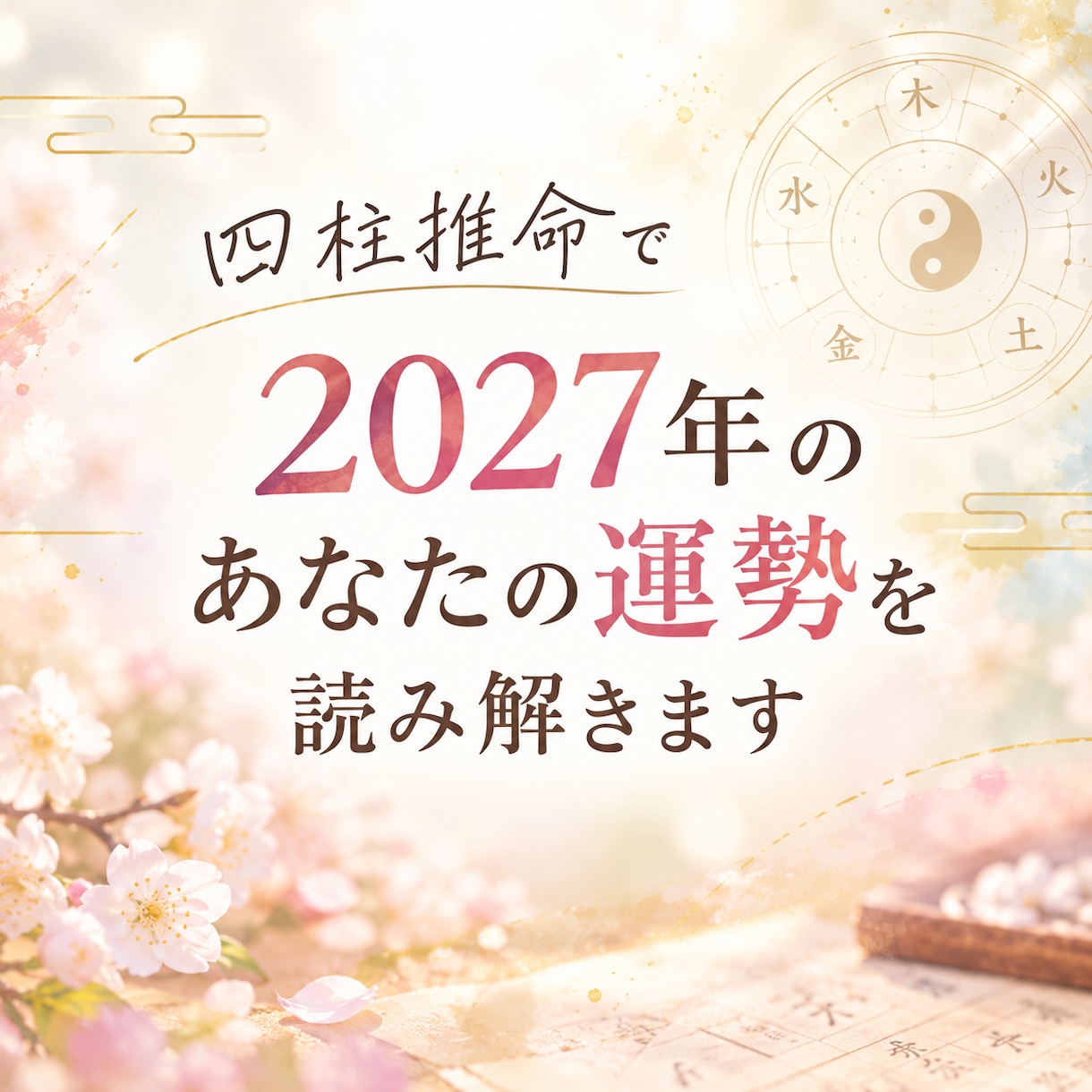 四柱推命で2027年のあなたの運勢を読み解きます 12ヶ月の運勢カレンダー付き｜流れを知って、自分らしい一年に イメージ1