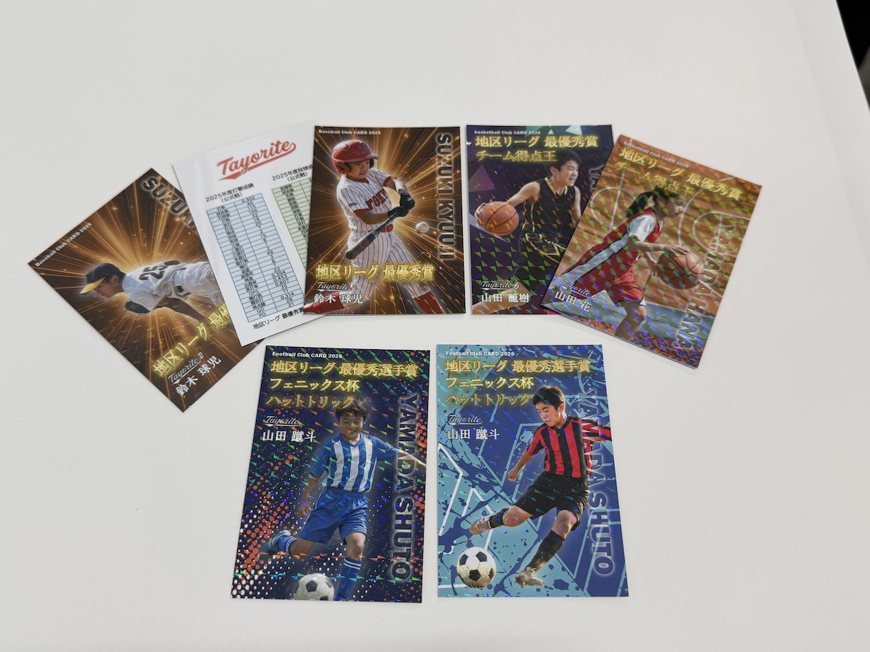 わが子がプロ野球カードに！キラキラカード制作します 本格レタッチ＆0.4mm厚の重厚仕様。卒団・大会の記念品に！ イメージ1