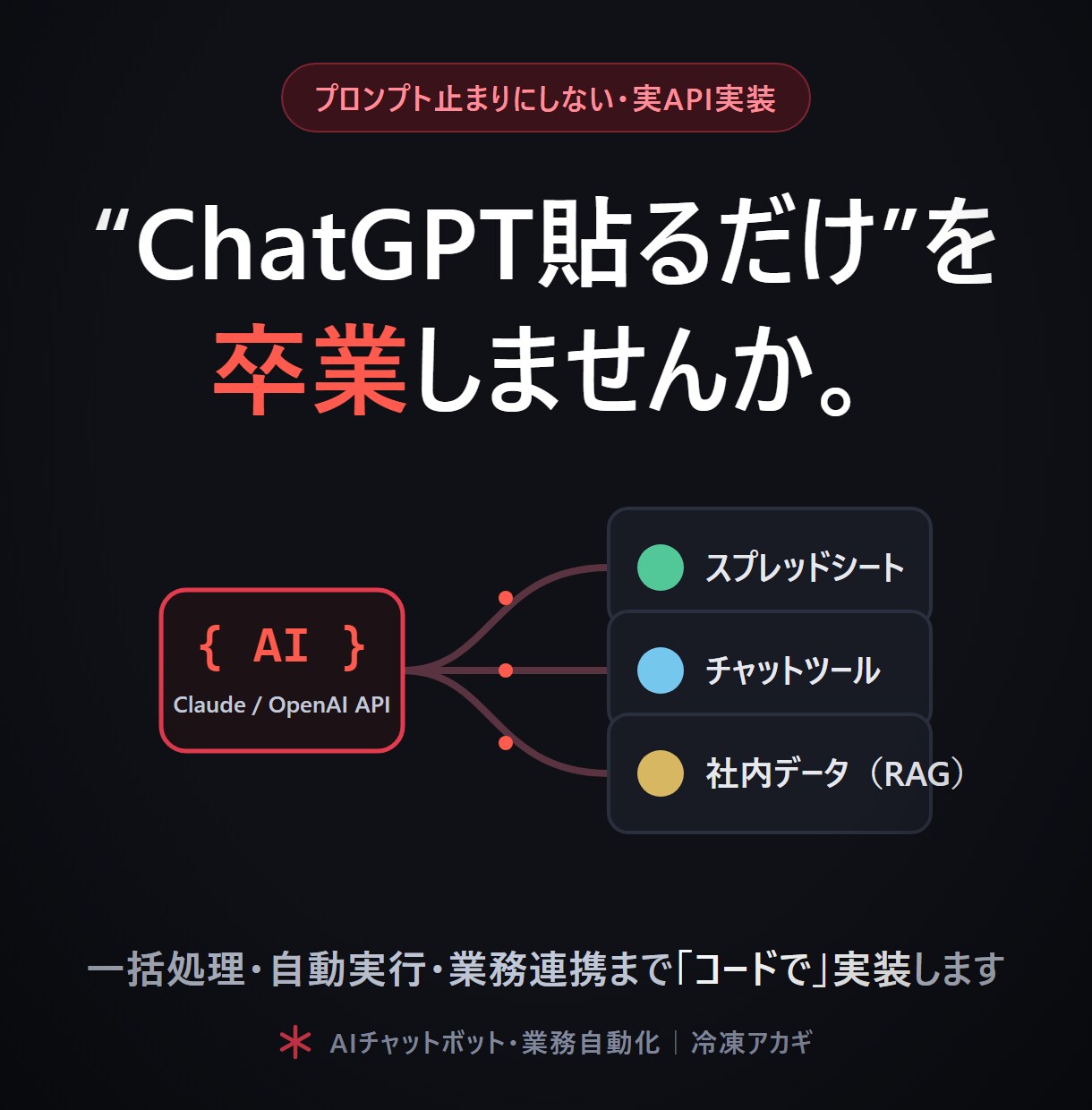 AIチャットボット・業務自動化を実装しますます プロンプト止まりにしない・実API/RAGまで実装 イメージ1