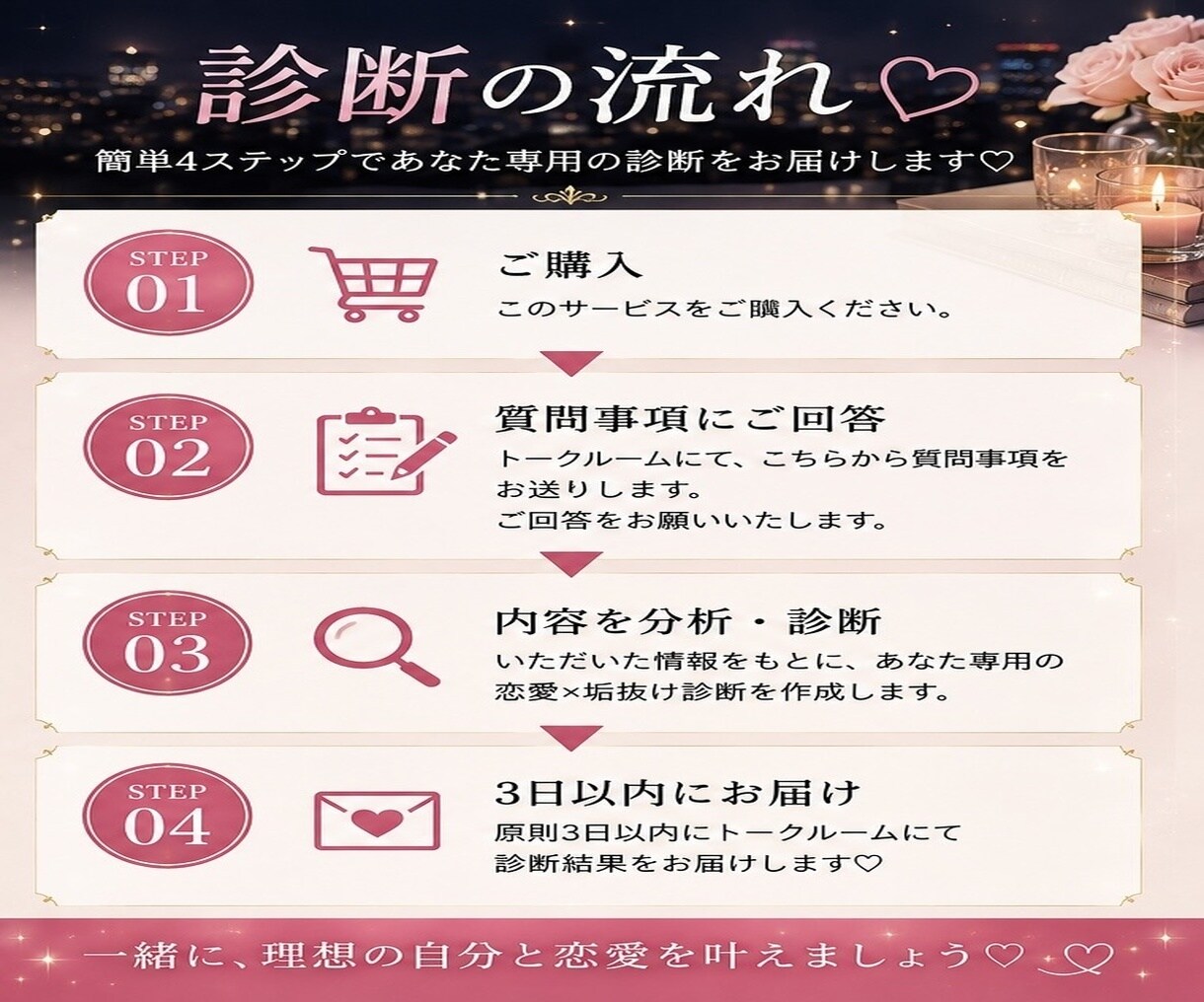 女性限定♡恋愛×垢抜け診断します あなたの魅力と変えるべきポイントを個別分析 イメージ3