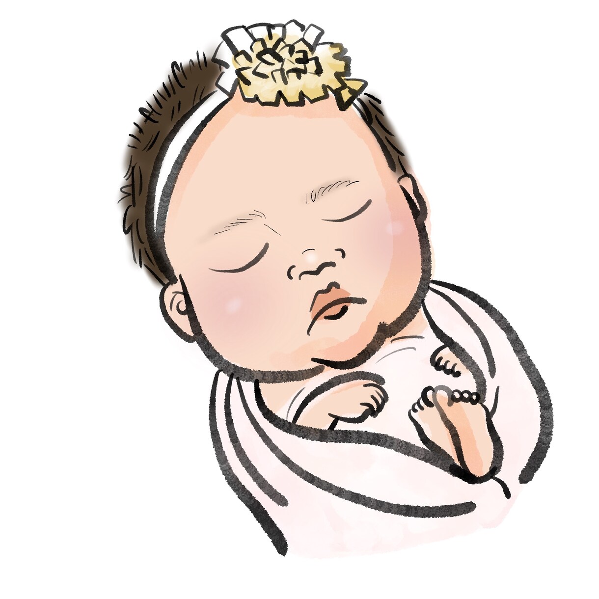 赤ちゃんの全身似顔絵元気にかきます SNSアイコンやプレゼントにおすすめ★データ納品（全身）です イメージ4
