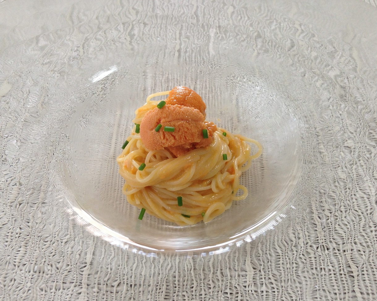 レストランの雲丹の冷製パスタの作り方を教えます クリスマスのお食事に如何にも！ イメージ1