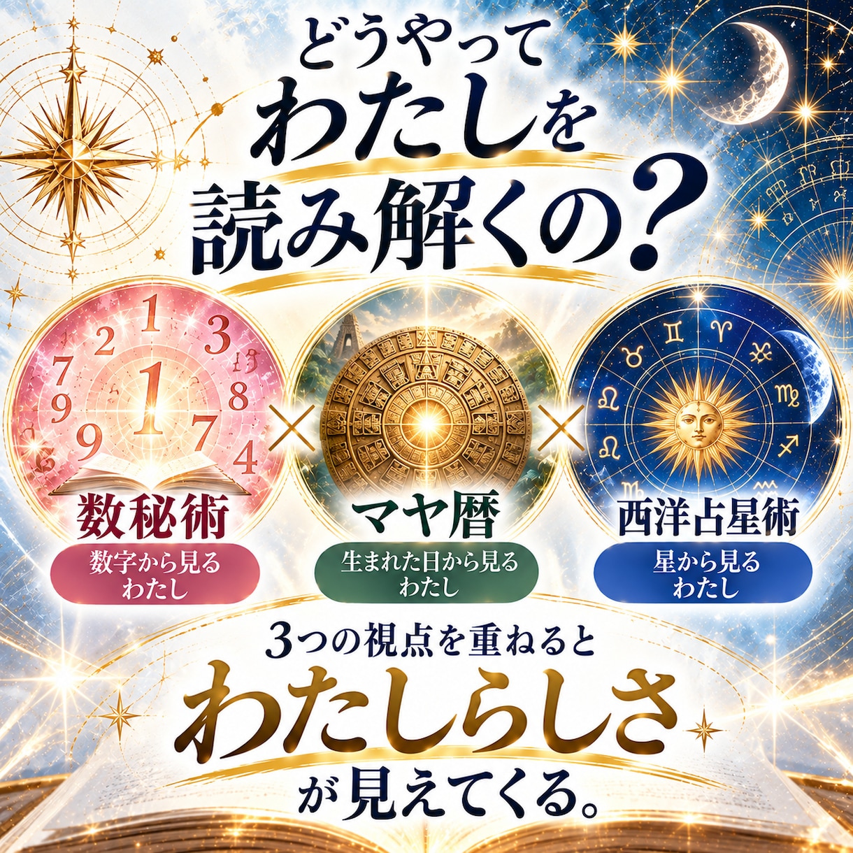 あなた専用「わたしの取扱説明書」を作ります 強みもクセも心の内側も。3つの占いで「私」をまるごと読み解く イメージ3