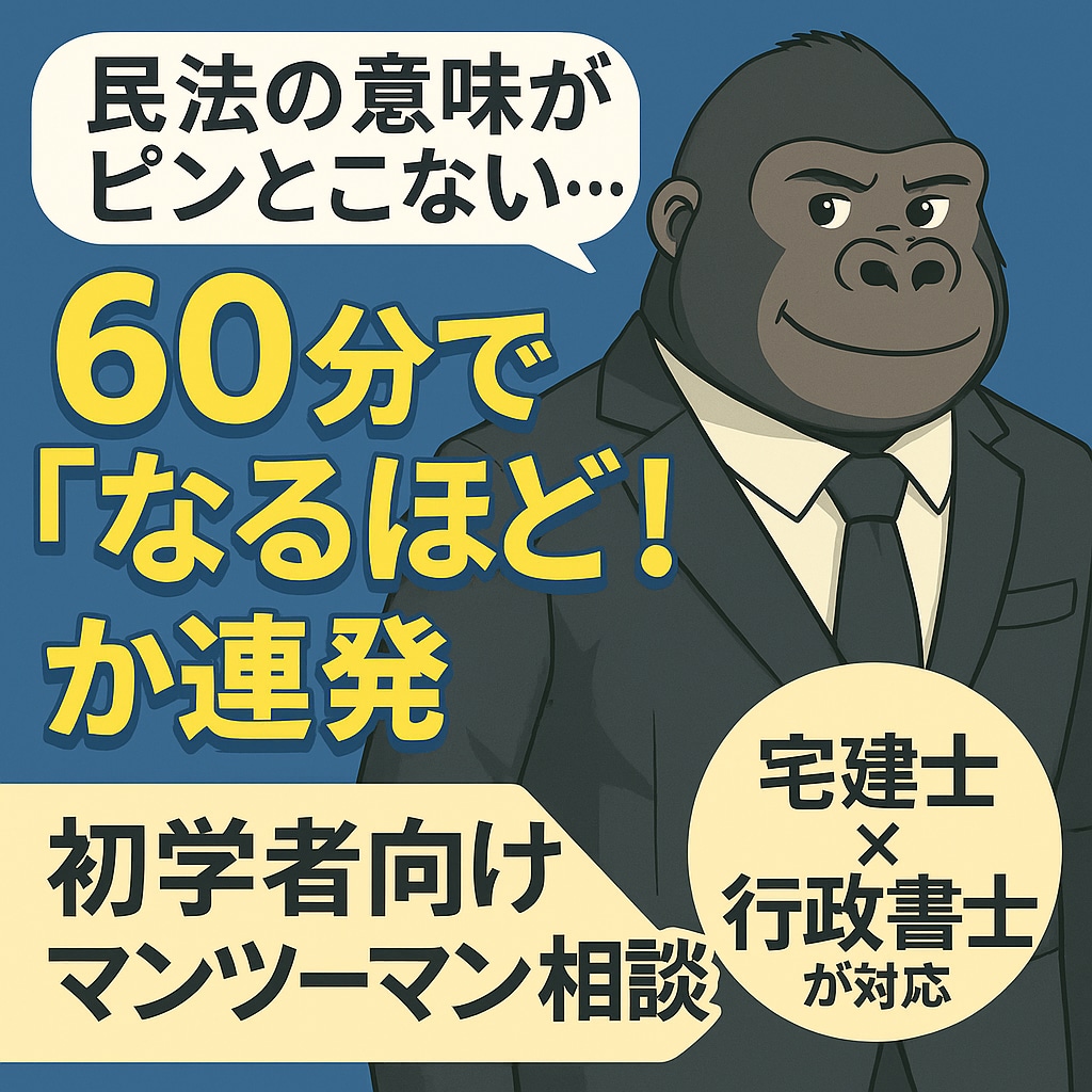 宅建・権利関係の「なぜ？」を5回で整理します 独学で詰まりやすい権利関係を5回かけて整理します イメージ1