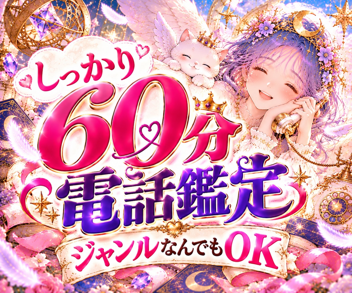 迷ったらここ！60分どんなお悩みも幅広く鑑定します 恋愛・仕事・人生の悩みなど何個でも鑑定可能！沢山聞きたい方へ イメージ1