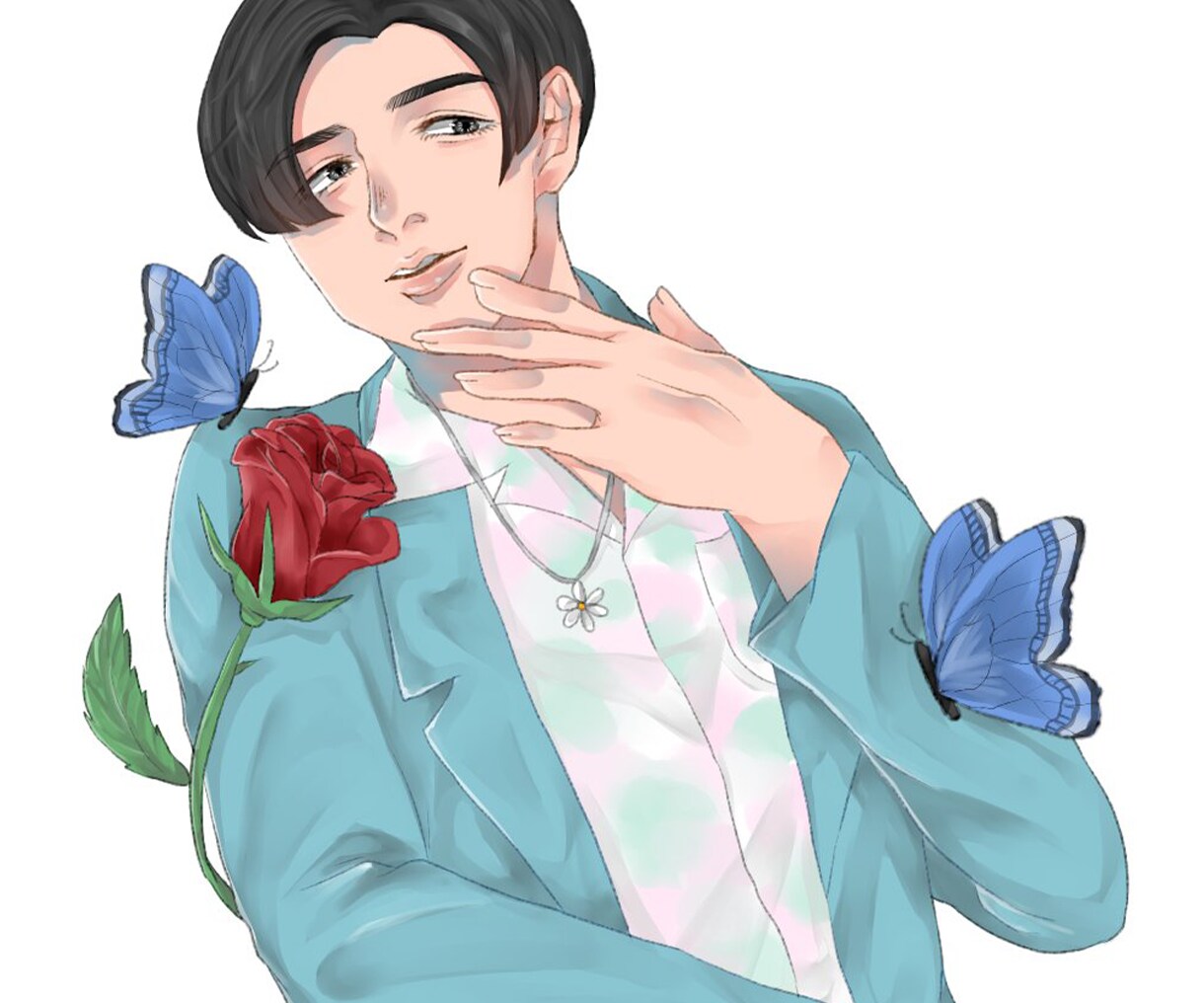 男性キャラの胸上・アイコンイラストを制作します サムネやアイコン、立ち絵もご相談ください！ イメージ3
