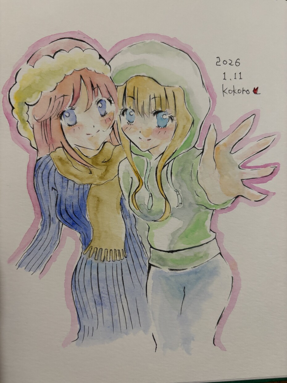 水彩画でイラストを描きます 優しいイラストで癒されてください イメージ3