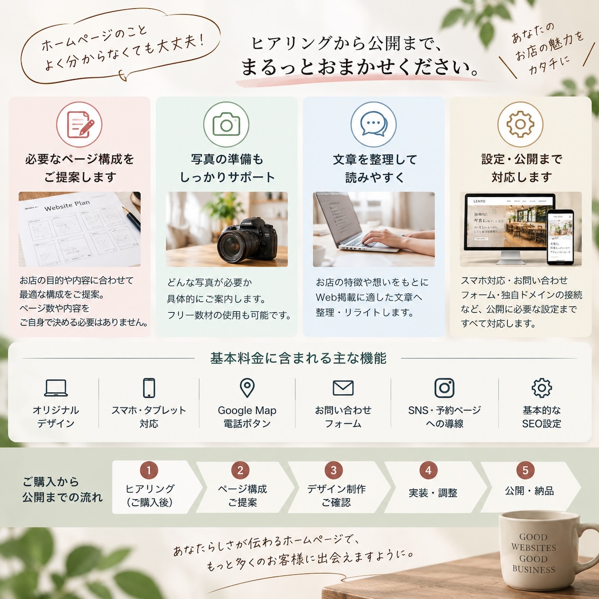 小さなお店のホームページを制作します 構成・文章整理から公開までまとめて対応 イメージ2