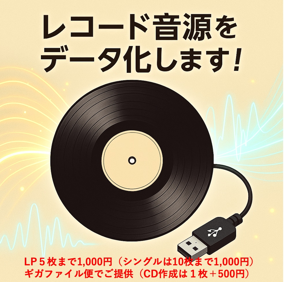 アナログレコードをデジタルデータ化します 大切なアナログレコードをデジタルデータ化し、未来へ残します イメージ1