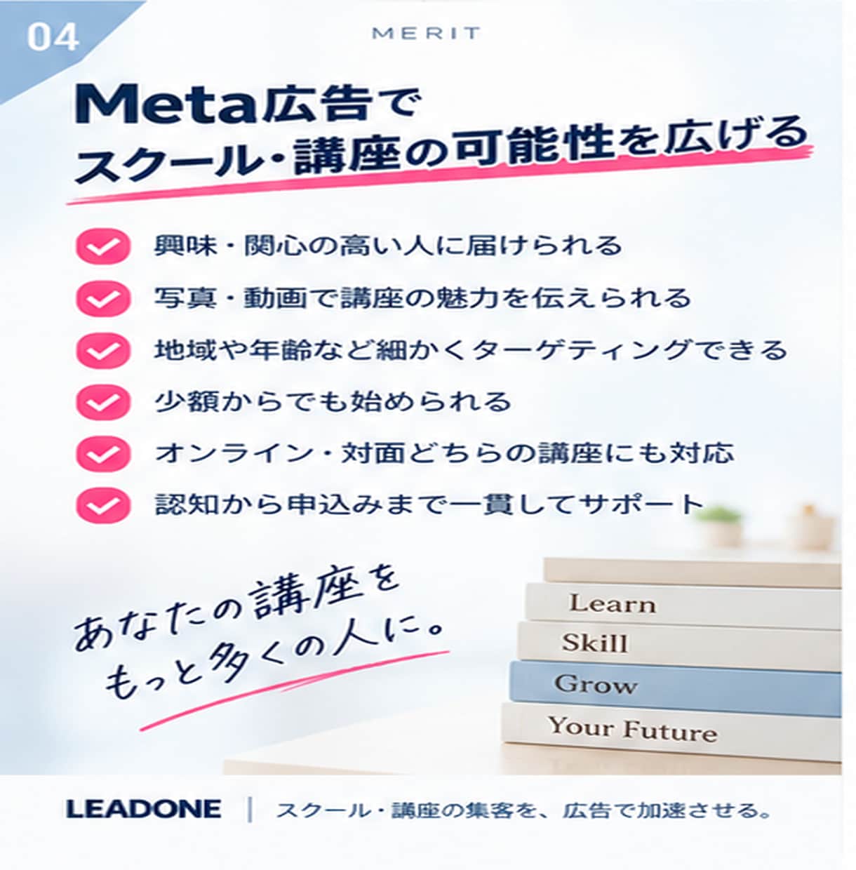 講座販売特化！Meta広告の初期設定を支援します 生徒募集向けInstagram・Facebook広告に対応 イメージ5