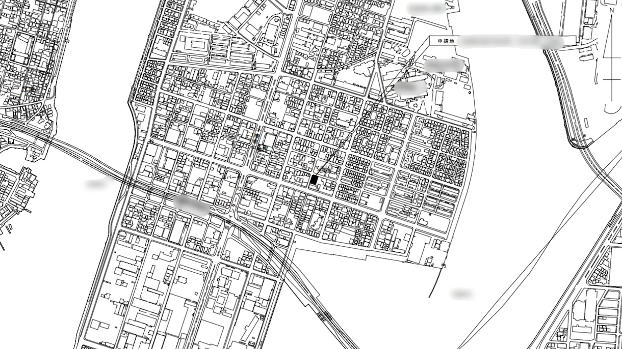 国土地理院 基盤地図から附近見取図を作成します 建築確認申請など、各種申請届出に必要な附近見取図を作成 イメージ2