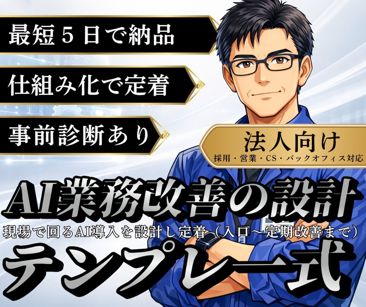 生成AIマッチング診断と業務効率化説明書承ります 属人化とムダ作業を削減。業務→設計→テンプレ化→定期改善 イメージ1