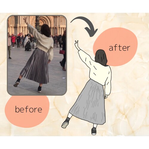 お持ちの写真からシンプルでお洒落なイラスト描きます 【SNSアイコンやブログ・WEBページの挿絵などにどうぞ♪】 イメージ3
