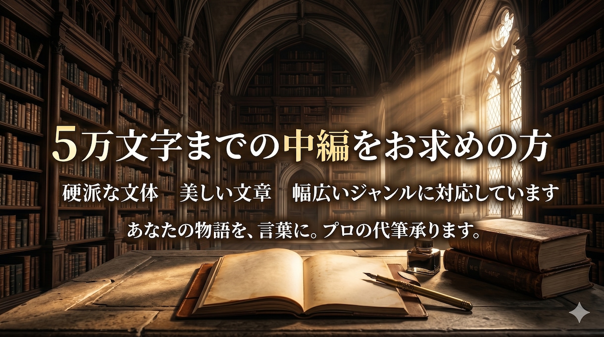 5万文字まで　中編小説・シナリオ執筆致します あなたの読んでみたい！書いて欲しい！そんな物語を形にします イメージ1