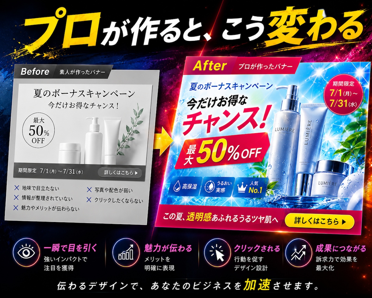 3社様限定価格！目を引くバナー・サムネを制作します 目を引くバナー・サムネ制作SNS/YouTube/広告 イメージ2