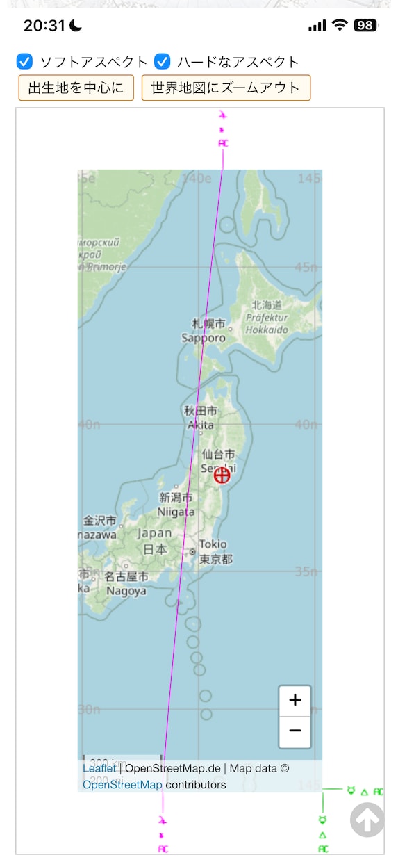 パワーラインのマップお送りします 分までの出生時間の情報が必要です。 イメージ2