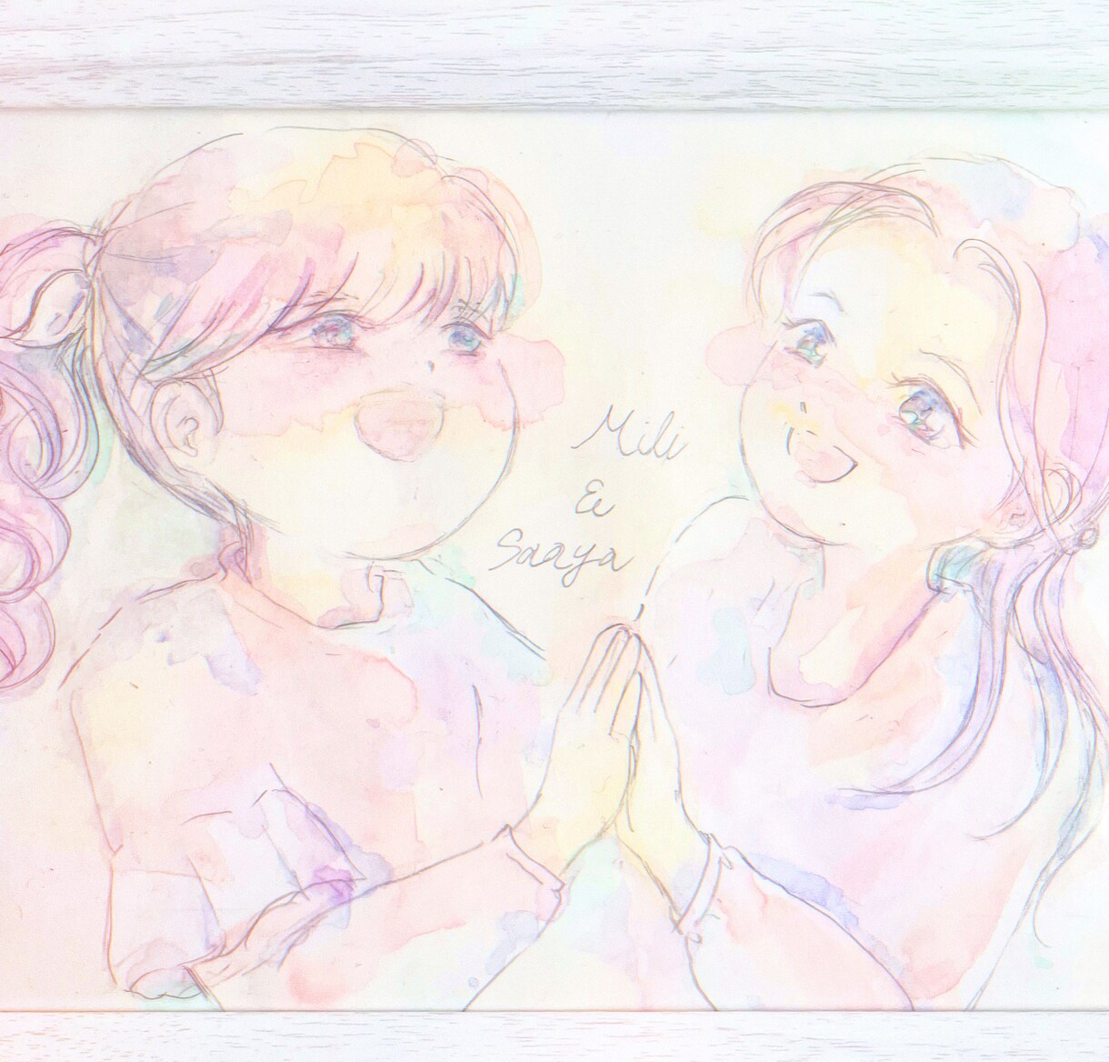 女の子とお花の優しい水彩画描きます 透明感ある雰囲気の色とデザイン。似顔絵、創作対応できます。 イメージ3