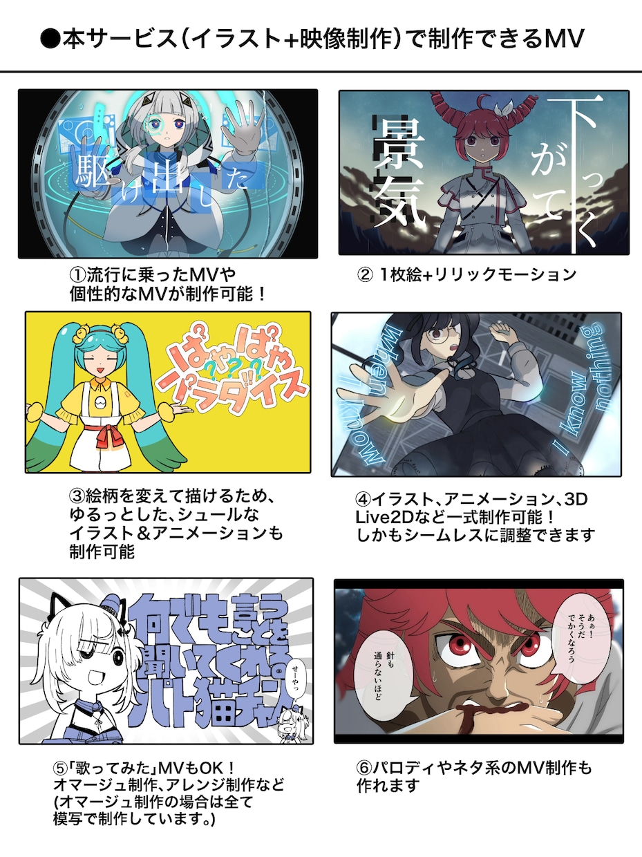 MV制作がイラスト～Live2D～映像一式できます 実績400件超！大手Vtuberや企業、個人、趣味まで対応 イメージ2