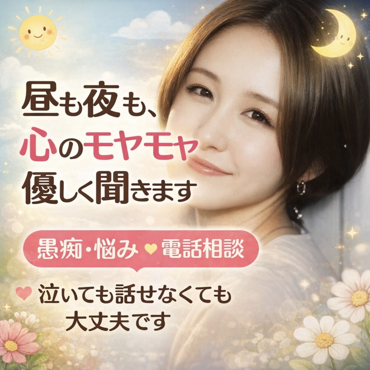 否定せず、心のモヤモヤをお聞きします 愚痴や様々な相談、心がしんどい時、お話聞かせてください。 イメージ1