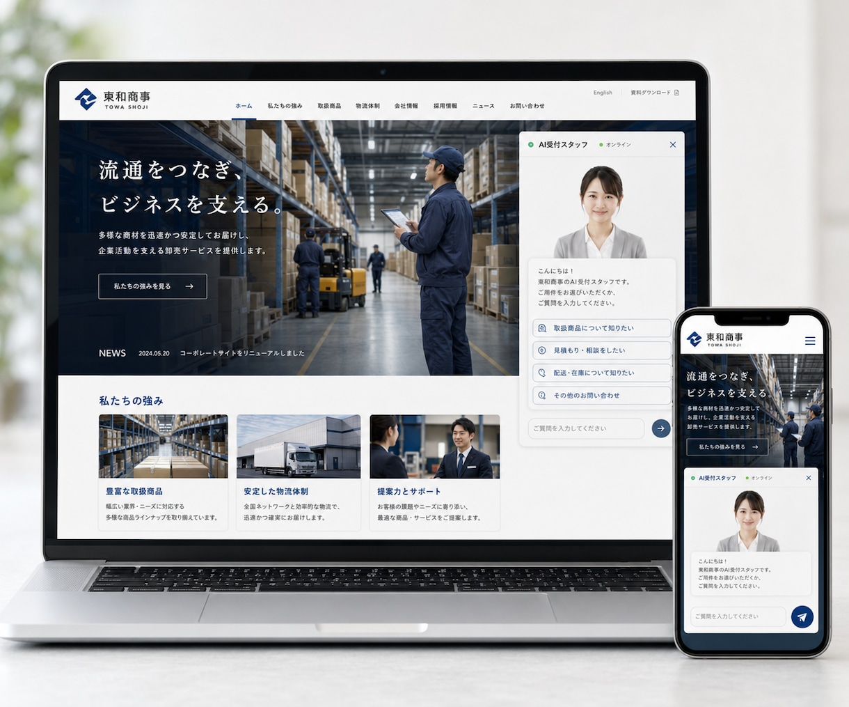 ホームページにAI受付スタッフを設置します WordPress対応。AIが接客・質問対応を自動化します。 イメージ3